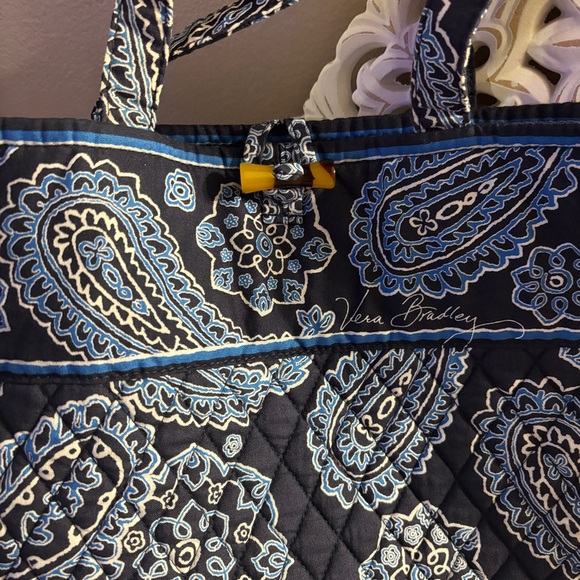 Vera Bradley Blue Bandana Paisley Tote Bag - Picture 3 of 11